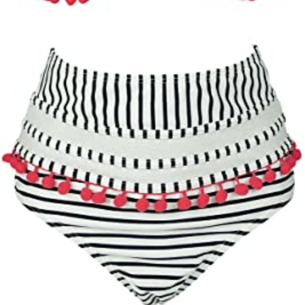 XIUYANG Women's Mesh Striped High Waist Bikini